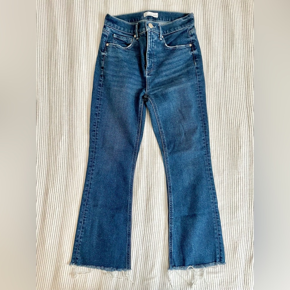LOFT High Waist Flare Crop Jeans